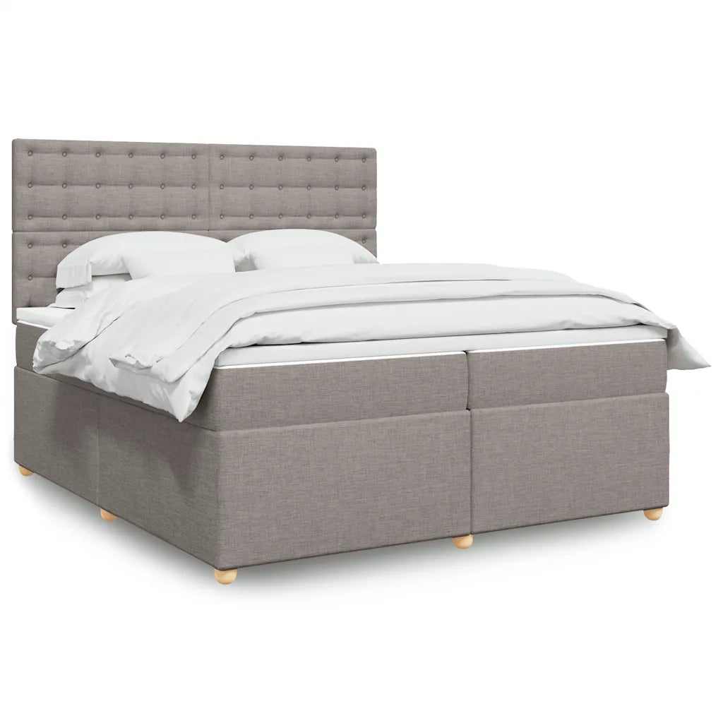 Giroletto a Molle con Materasso Tortora 200x200 cm in Tessuto 3293705