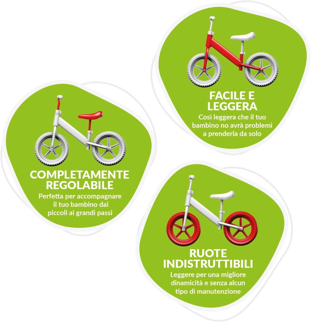 Bicicletta Senza Pedali Balance Bike per Bambini 10 Pollici 80x40x60 cm Sellino e Manubrio Regolabili Sport Rosa