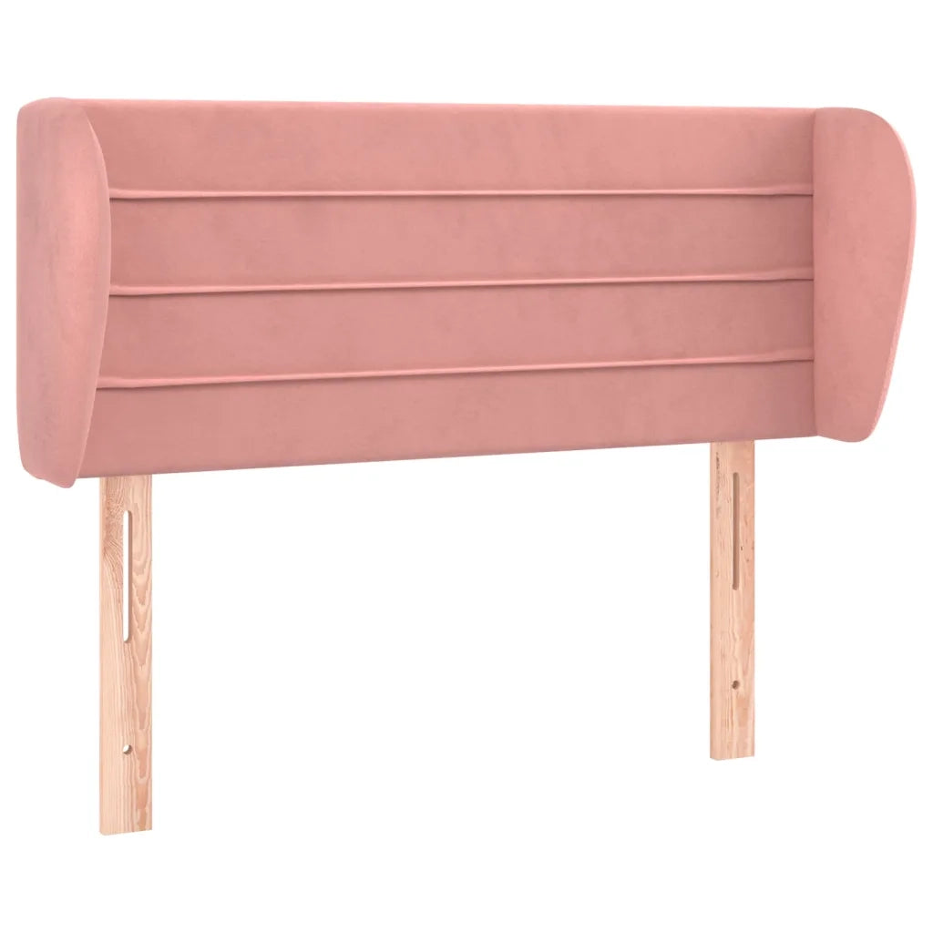Testiera | Testata ad Orecchio Rosa 103x23x78/88 cm in Velluto