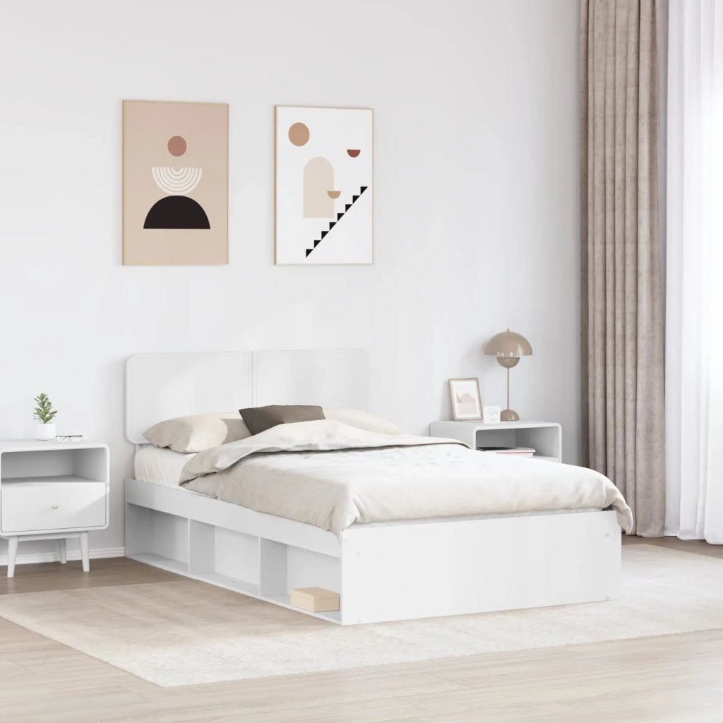 Struttura del letto-Giroletto-Rete del Letto Bianco 120 x 200 cm Pino massello 640402