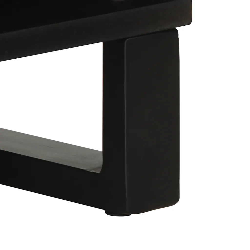 Credenza Nera 80x33x75 cm in Legno Massello di Mango 4017711