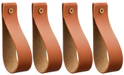 Hanger per tende - Maniglione in pelle - 4 pezzi - Sostenibile e pratico - Per bagno/cucina/camera da letto - Decorazione bohemienne - Maniglia per tenda