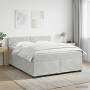 Letto box spring con materasso Grigio Chiaro 160 x 200 cm 3450740