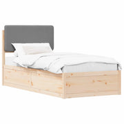 Letto singolo | Letto per adulti | Letto con Testiera Rivestita Grigio chiaro 90 x 190 cm