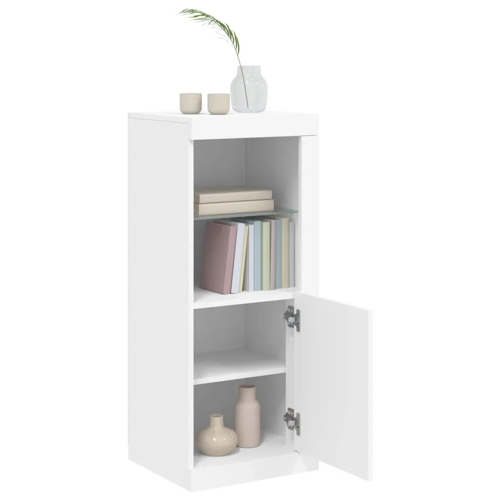 Credenza | Madia | Buffet da pranzo | Armadio da pranzo con Luci LED Bianca 41x37x100 cm