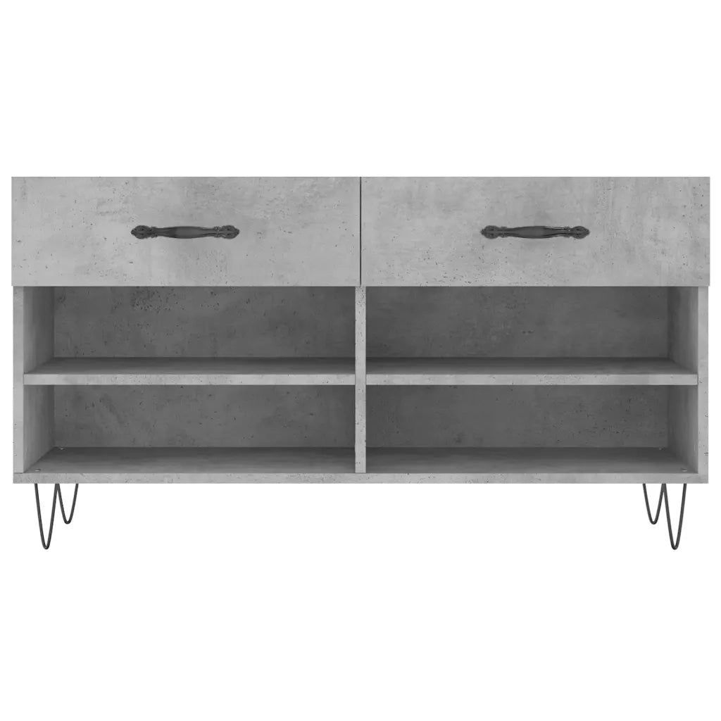 Panca Porta Scarpe-Sgabello-Panca Scarpiera Grigio Cemento 102x35x55cm Legno Multistrato 885601