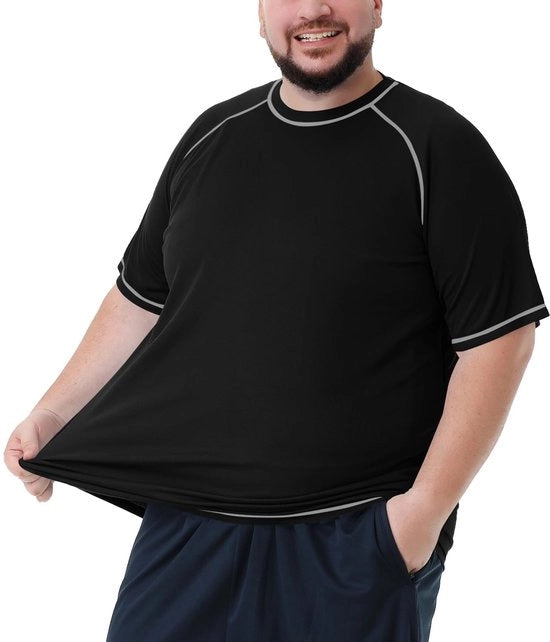 Camicia da Nuoto con Protezione UV 50+ - Stile Oversized - Dimensioni Grandi 2XL-7XL - Leggera - Rapida Assorbimento - Movimento Libero Completo