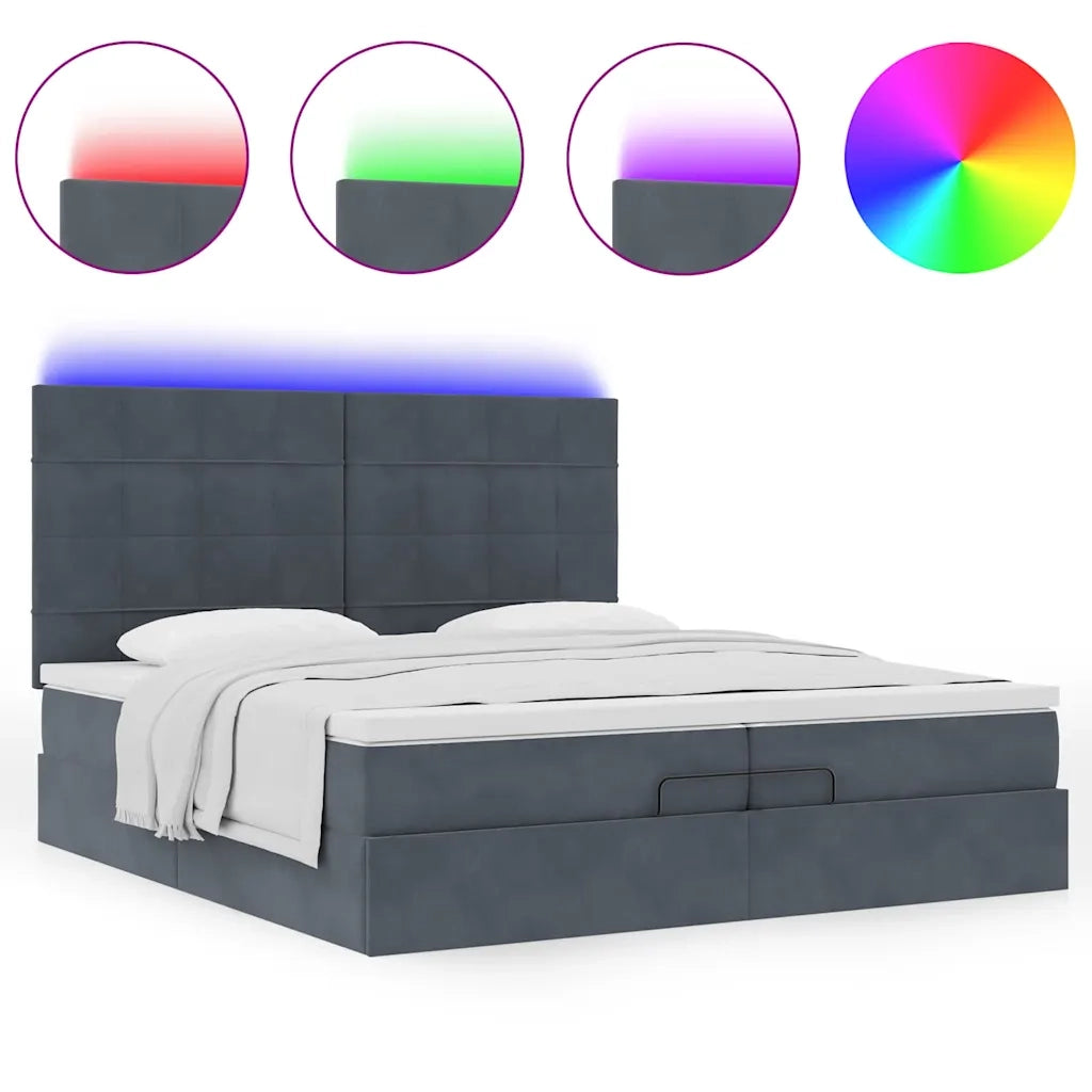 Struttura Letto Pouf con Materassi 200x200 cm Velluto 3314343