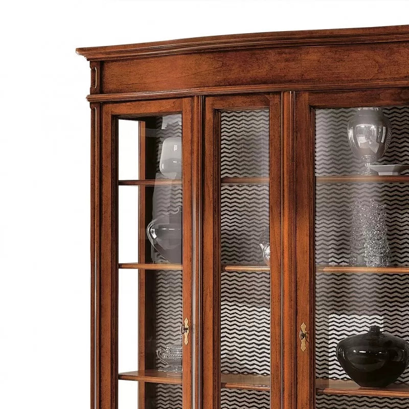 Vetrina in legno massello 2 porte vetri curvi anteriori misura l.159 p.47 h.212 - Mobili 2G