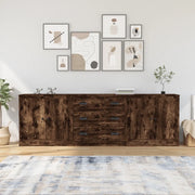 Credenze 3 pz Rovere Fumo in Legno Multistrato 3185220