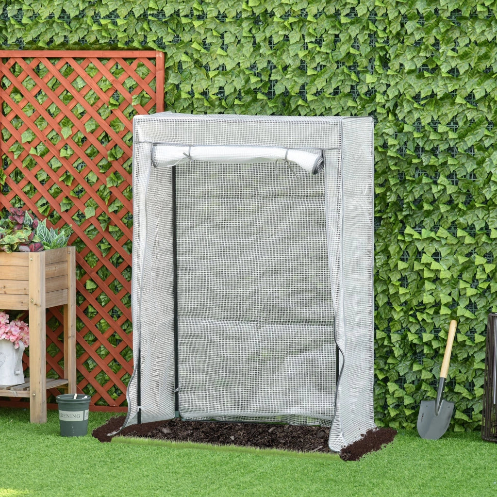 Serra invernale in acciaio con pellicola PE ¨C zephmum ¨C 100x50x150 cm bianco
