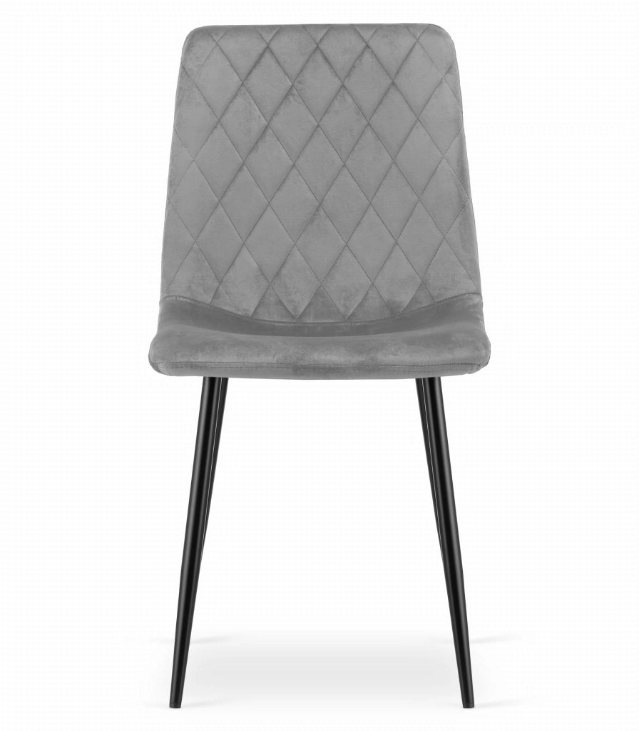 Sedia Valora TURIN in velluto grigio chiaro, design ergonomico x3