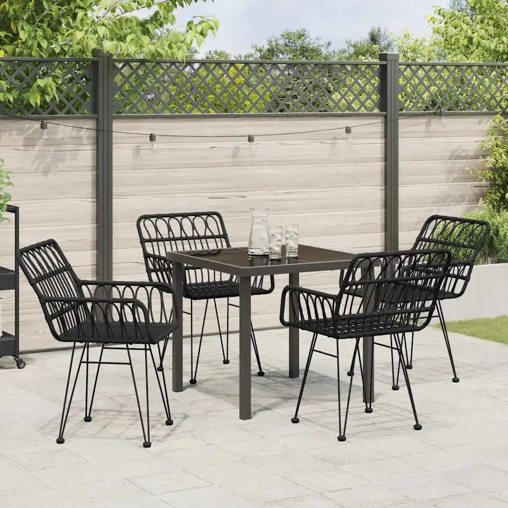 Set da Pranzo per Giardino 5 pcs Nero 3379185