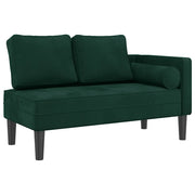 Chaise Longue con Cuscini Verde Scuro in Velluto CFW1254627