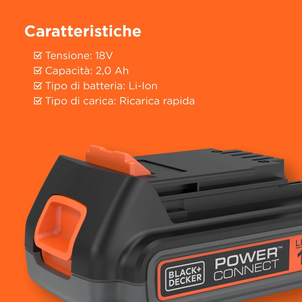 Batteria al Litio BL2018 Xj 18 V 2 0 Ah Black+Decker