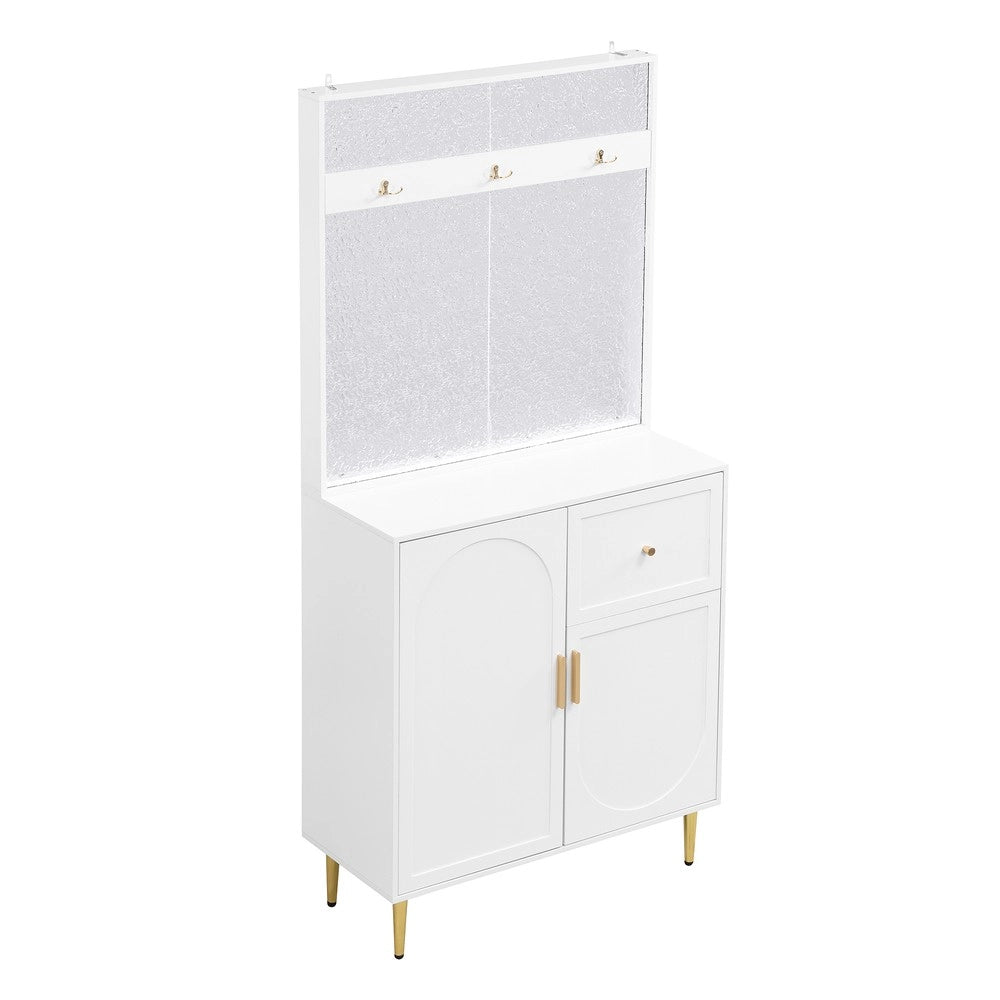 Mobile Ingresso con Scarpiera e Appendiabiti ¨C MINIMAL ¨C Bianco, 80x175,5x35 cm