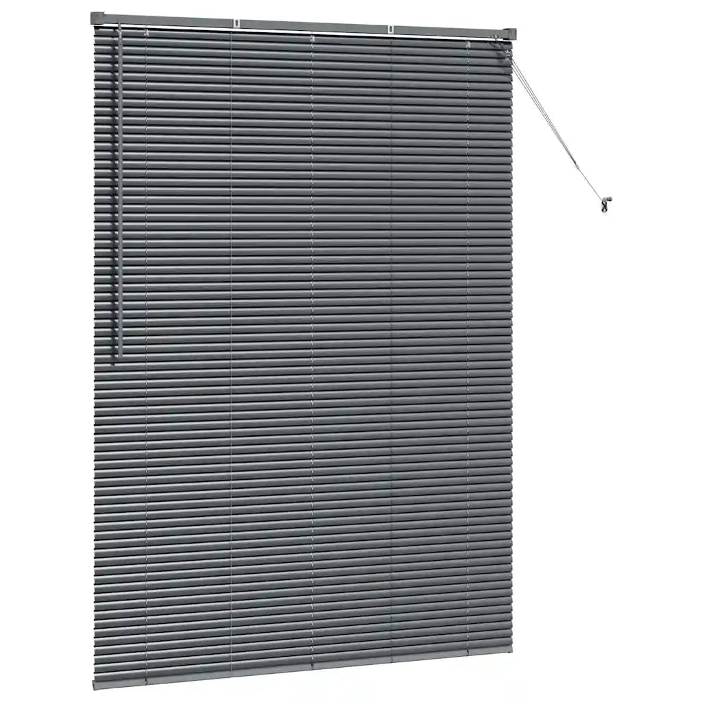 Tendaggi a Veneziana | Tenda a lamelle Grigio scuro 175 x 130 cm Alluminio