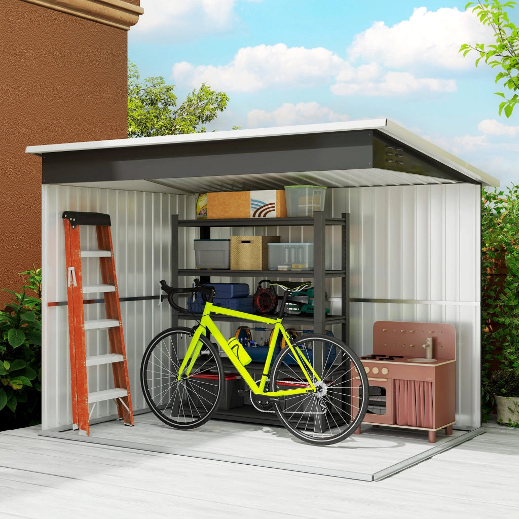 Casetta da giardino in metallo con finestra ¨C Xylo ¨C 260x177x190 cm grigio antracite
