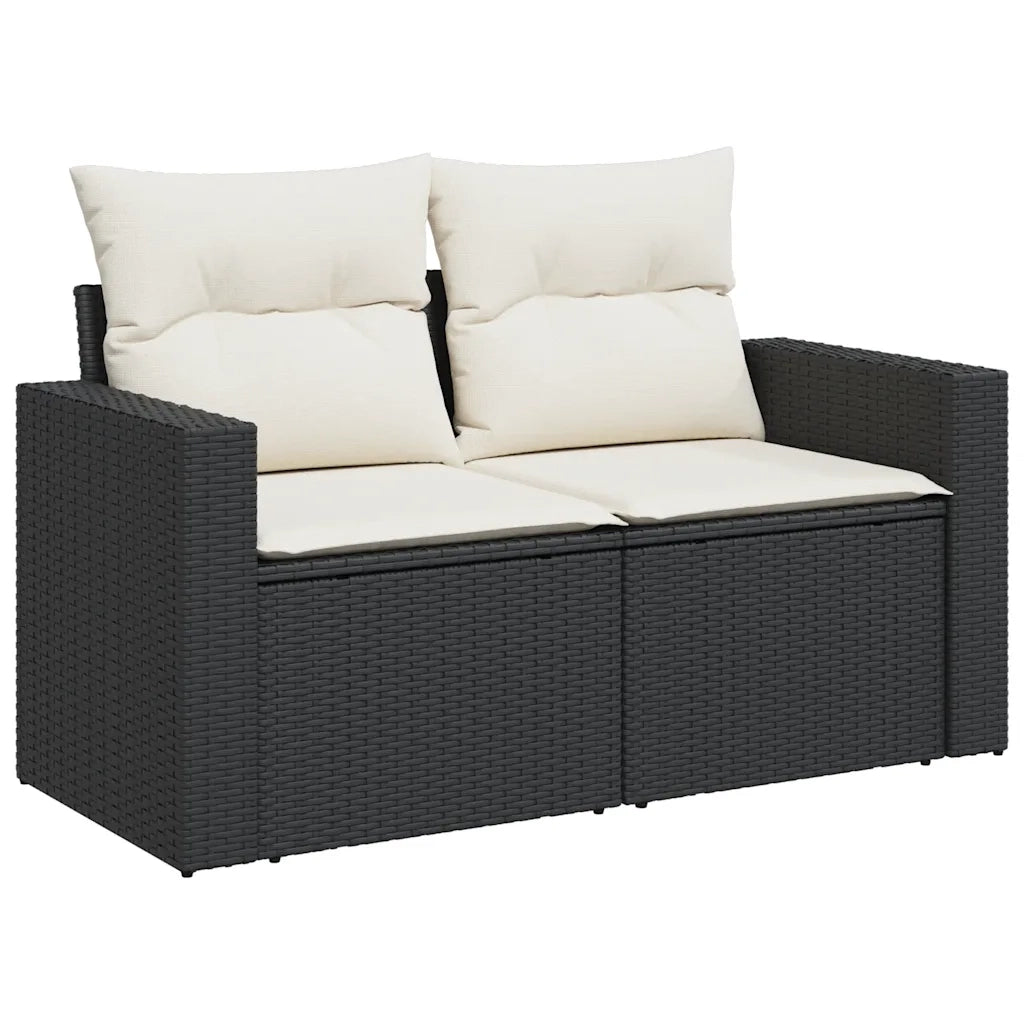 Set Divani da Giardino con Cuscini 7pz Nero Polyrattan 3267306
