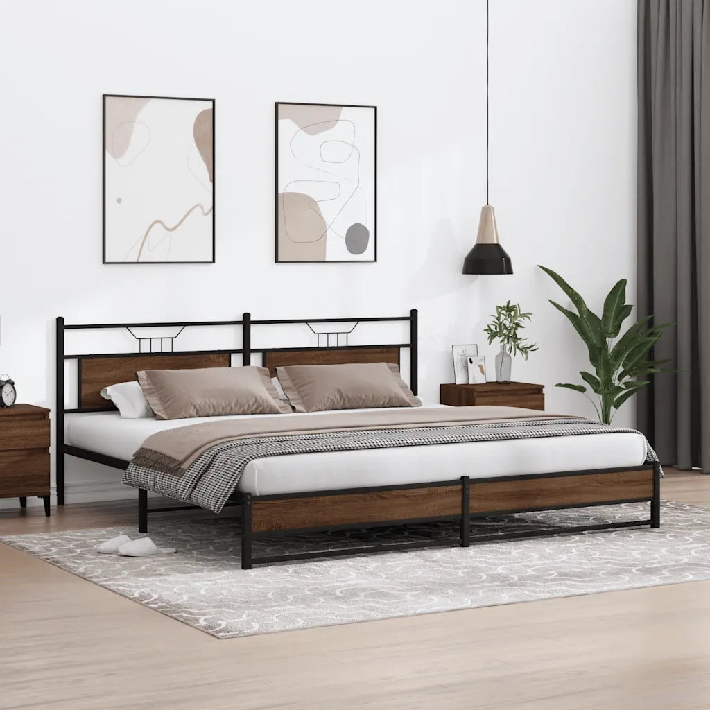 Giroletto senza Materaso in Metallo Rovere Marrone 200x200 cm 3325134