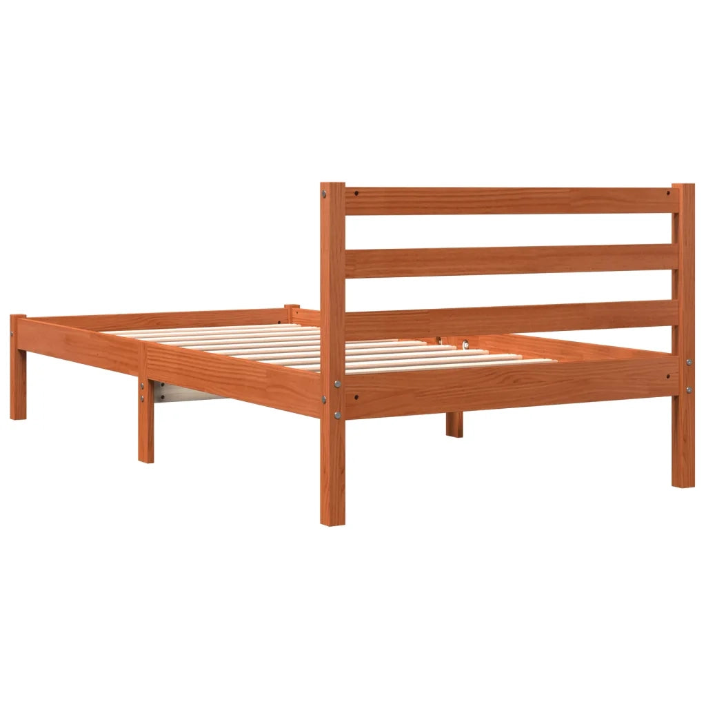 Letto singolo | Letto per adulti | Letto senza Materasso Marrone Cera 75x190 cm in Legno di Pino