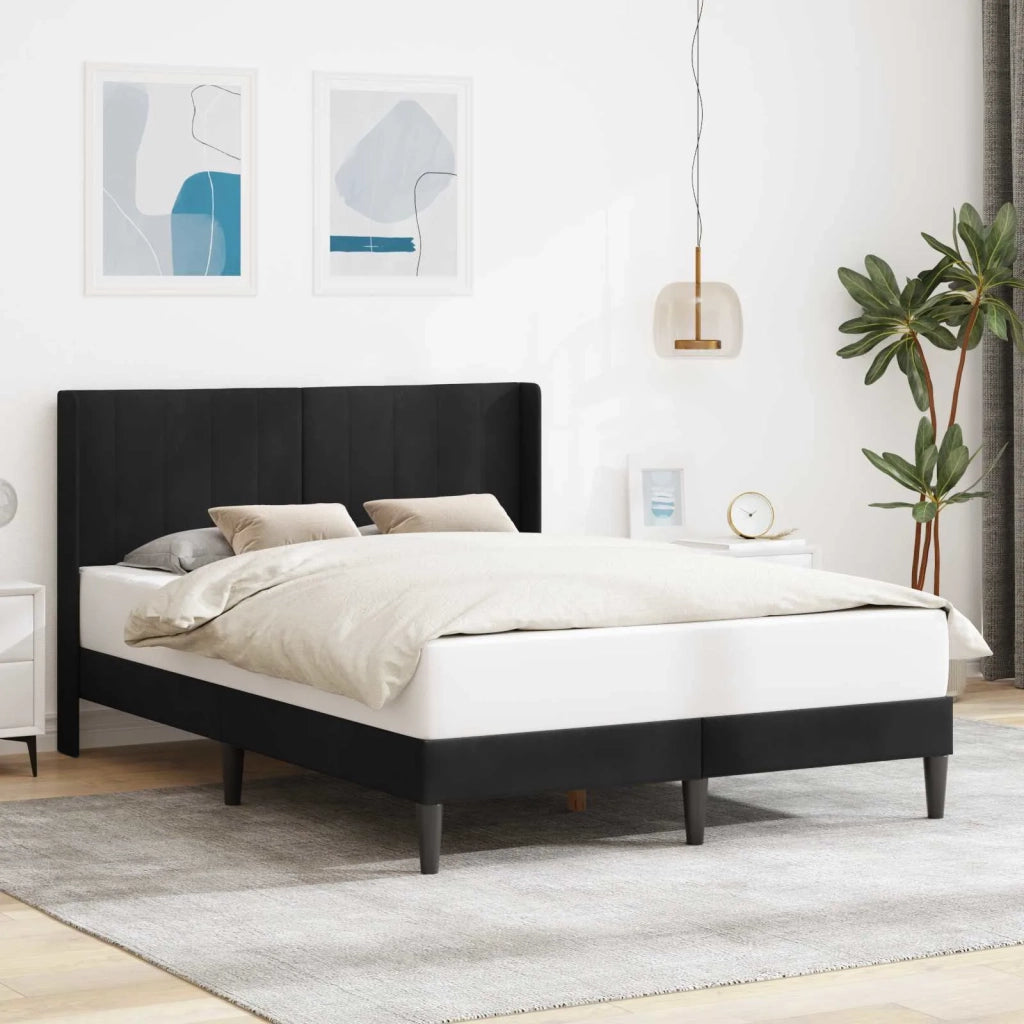 Struttura del letto con testiera-Giroletto Nero 160 x 200 cm Velluto 638313