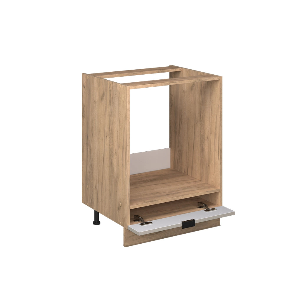 Mobile per forno da incasso Fame-Line GrigioBeige/Rovere dorato 60 cm, PL Marmo Vicco