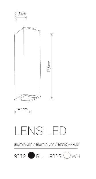 Applique esterna Nowodvorski Lens LED IP54 3000K nera