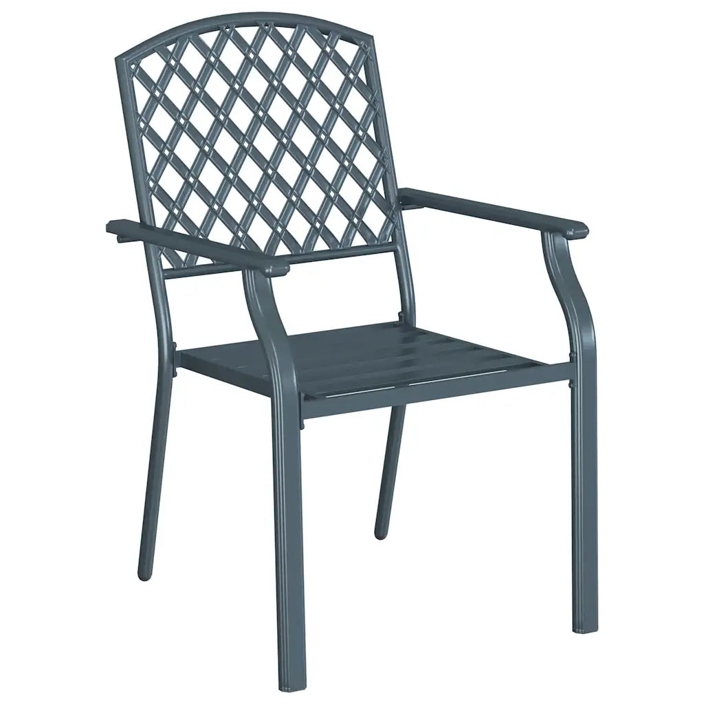 Sedia da Giardino 2 pz | Sedie da Esterno Antracite 56 x 65 x 89 cm Acciaio