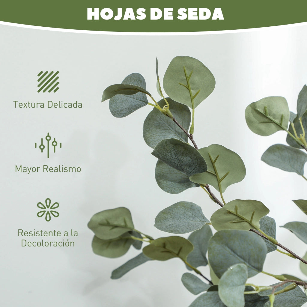 Pianta Artificiale Eucaliptus 120 cm in Vaso per Interni Verde ¨C zephmum ¨C Verde Sintetico
