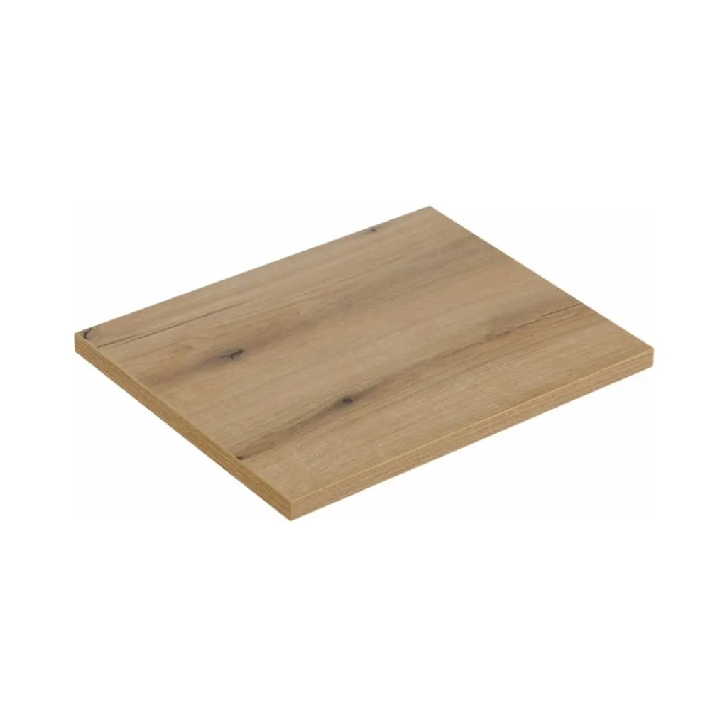 Set da bagno VANO 60cm: mobile sottolavabo con cassetti scanalati verticalmente + piano per lavabo effetto rovere