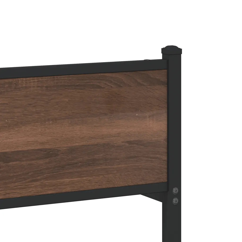 Giroletto senza Materasso-Struttura Letto in Metallo Rovere Marrone 80x200 cm 631791