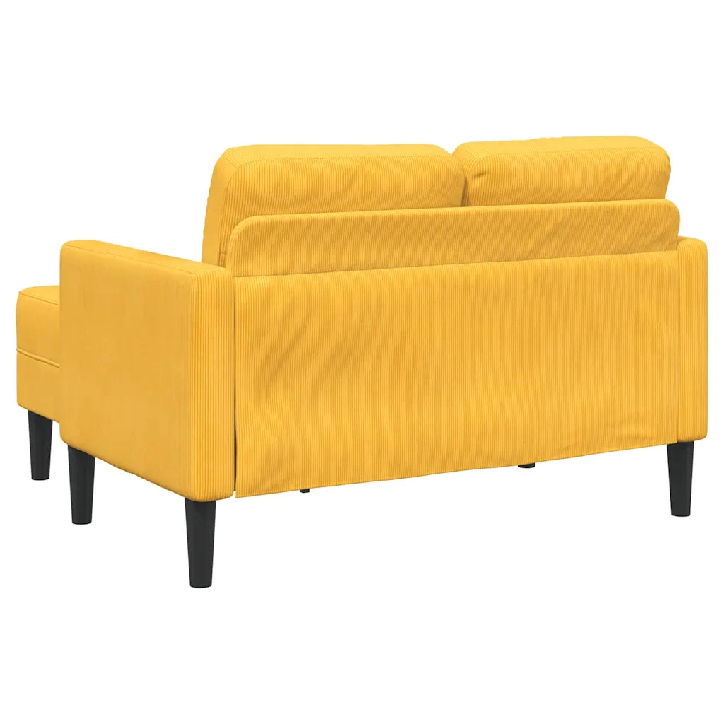 Divano | Divano da soggiorno | Sofa 2 Posti con Chaise longue a L Giallo Chiaro 125 cm Lino