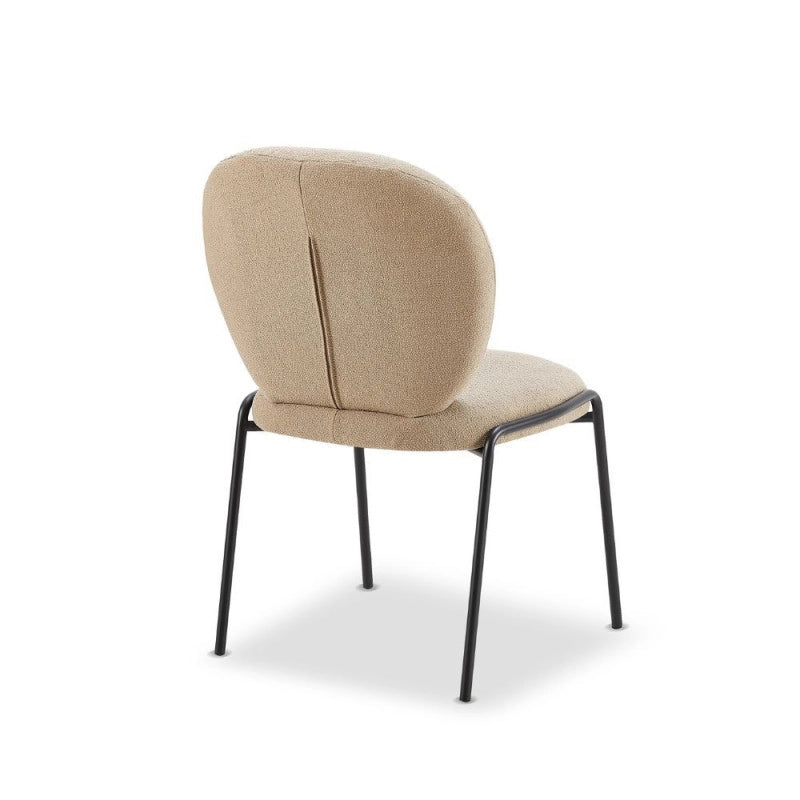 Sedia da pranzo Sirio tessuto teddy beige set 2 pezzi