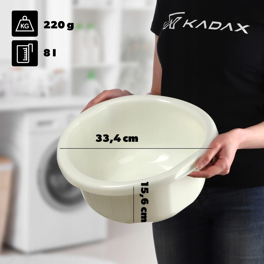 Bacinella universale rotonda in plastica KADAX da 8 litri per bucato