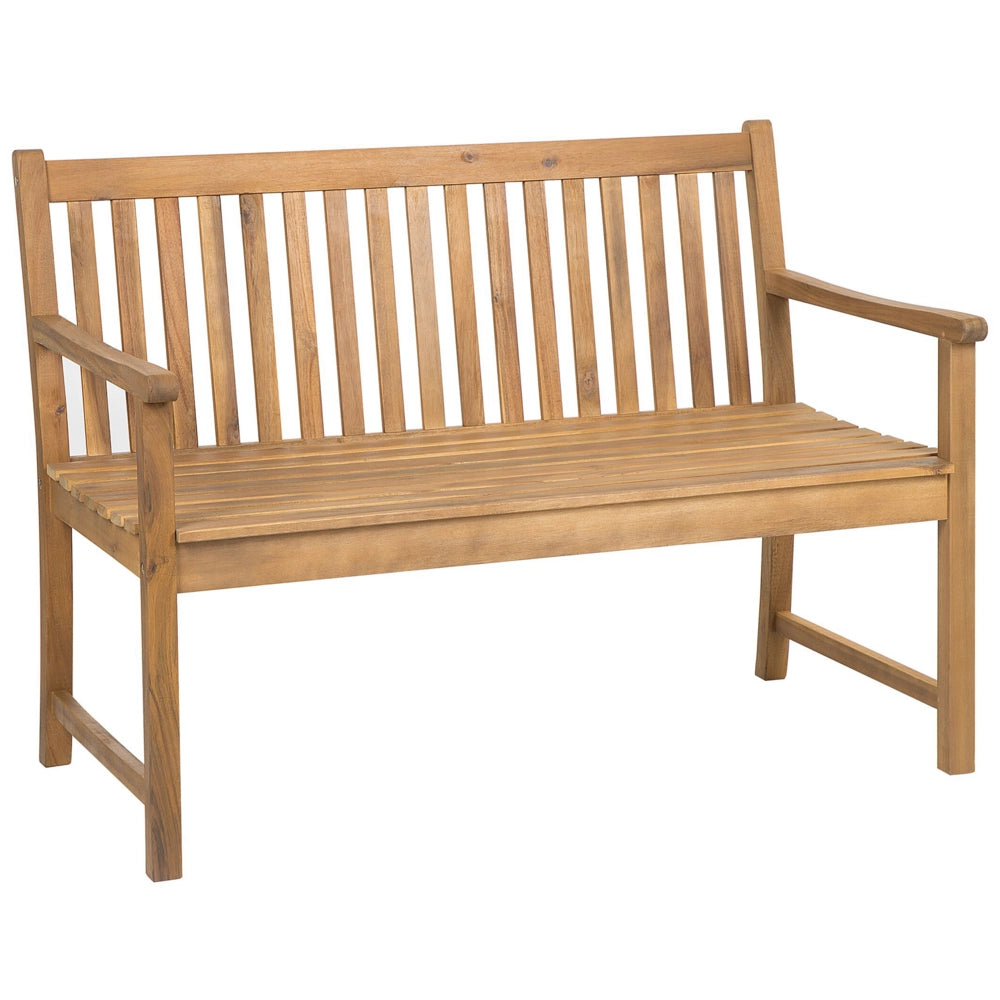 Panca da giardino leggera in legno di acacia 120 cm a doghe design esterno patio in stile rustico