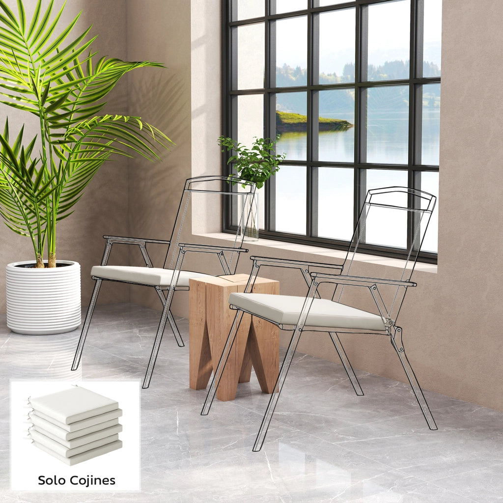 Set Cuscini per Sedie da Pranzo ¨C Minimal ¨C 6 Pezzi Crema 46x42x7 cm