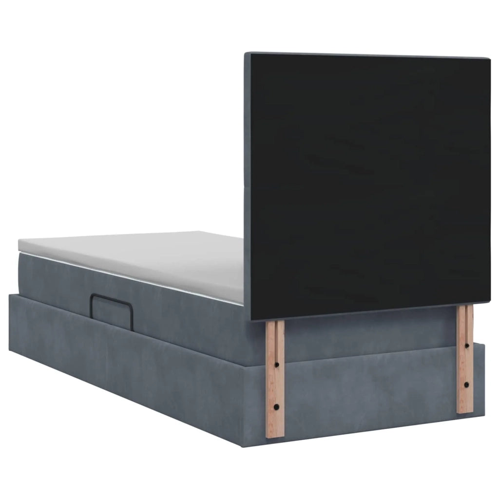 Letto con contenitore e materasso Grigio Scuro 100 x 200 cm 3459610