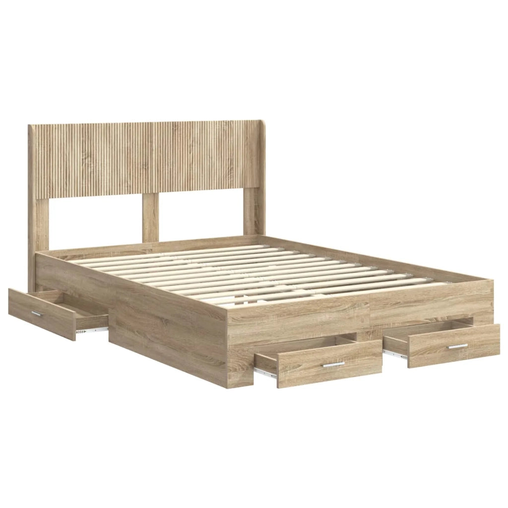 Struttura del letto con stoccaggio e testata Rovere Sonoma 3414455