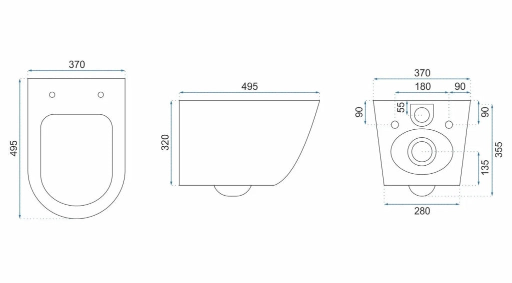 Vaso Wc Sospeso Rea Carlo Mini Rimless Ecru