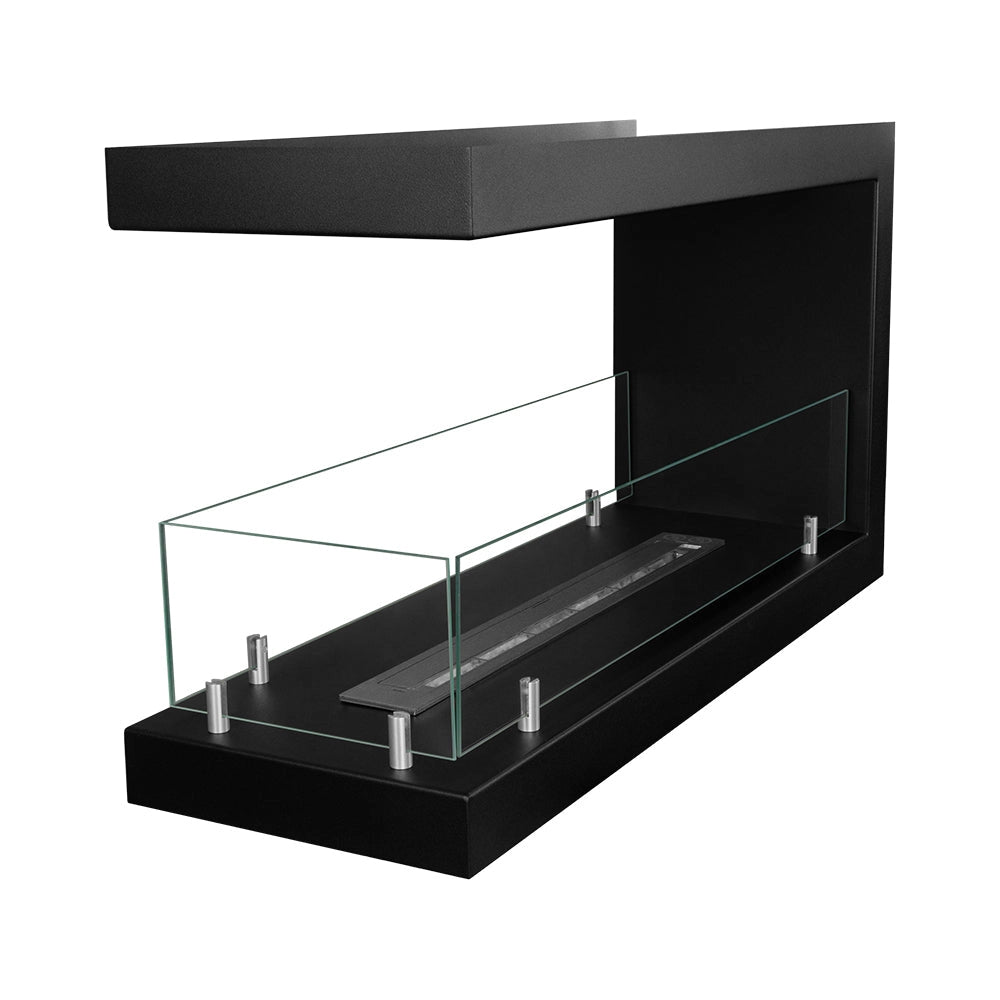 Camino a Bioetanolo da Incasso Trifacciale 90x30x50 cm Maratea 90 Nero