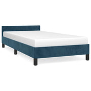 Letto singolo | Letto per adulti | Giroletto senza Materasso Blu Scuro 90x200 cm in Velluto