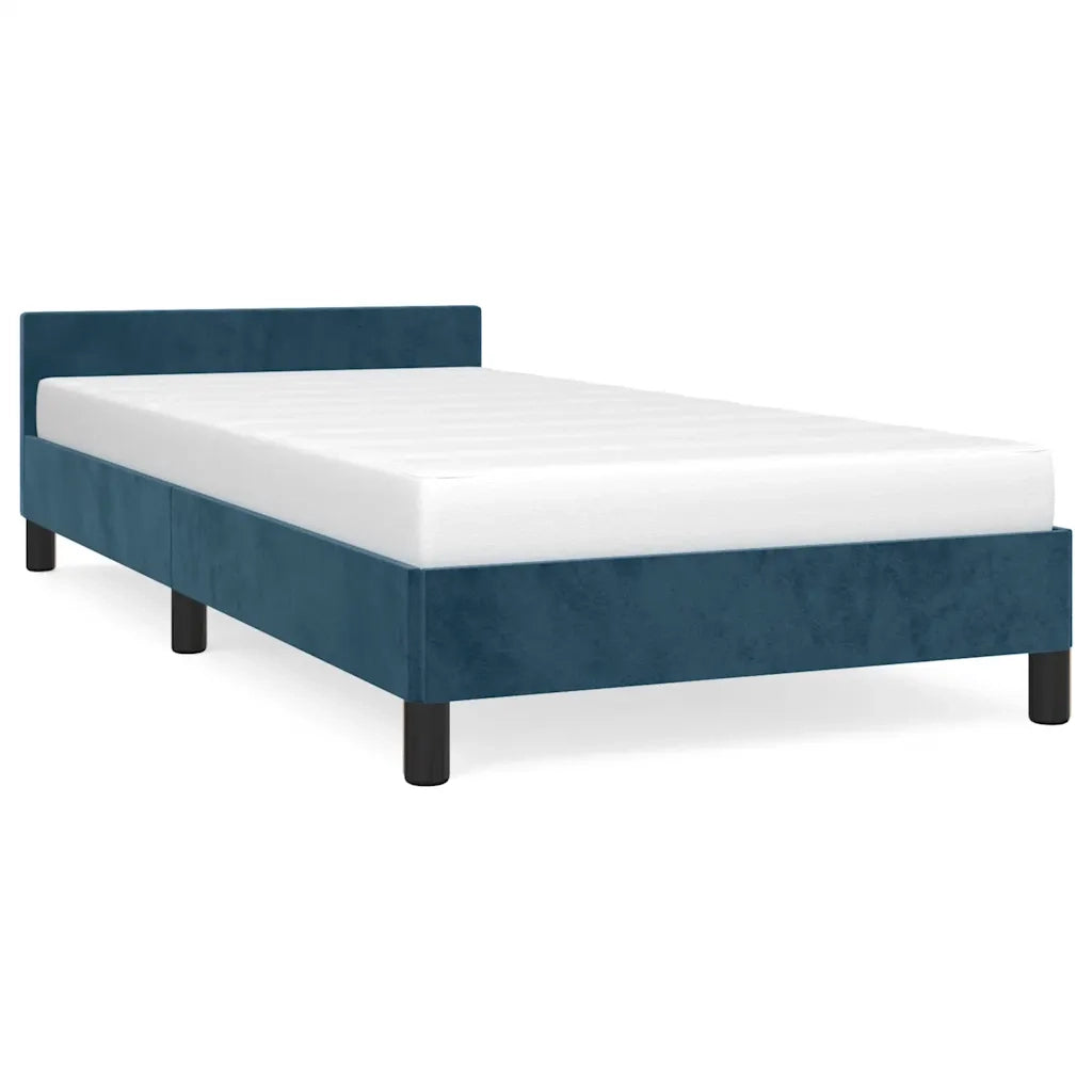 Letto singolo | Letto per adulti | Giroletto senza Materasso Blu Scuro 90x200 cm in Velluto