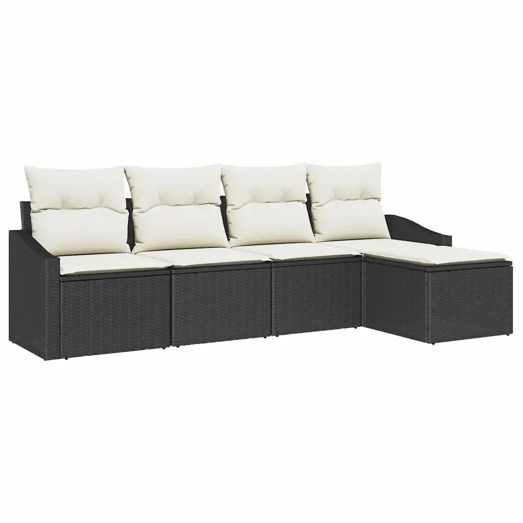 Set di divani con cuscino 6 pcs Nero polyrattan 3346687