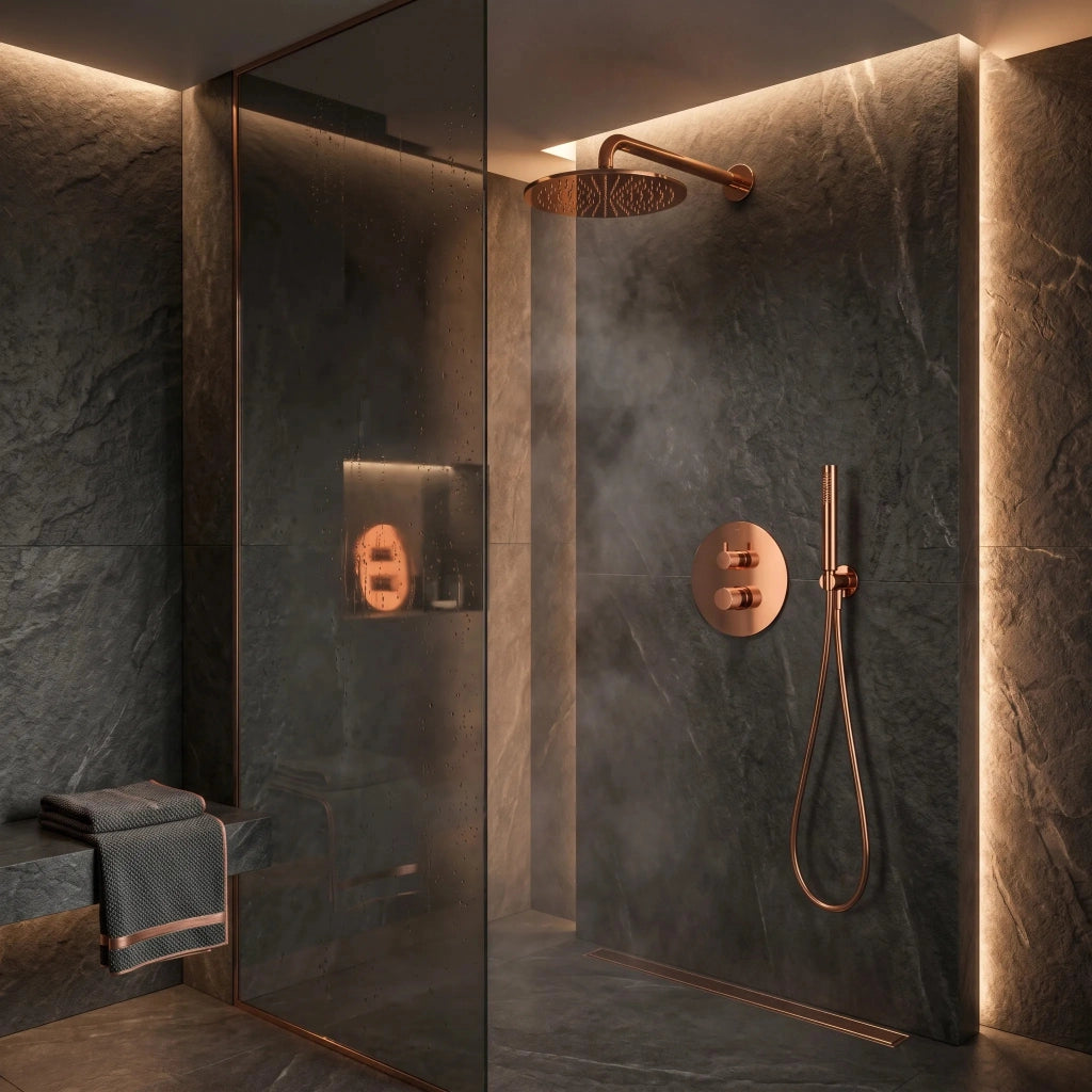 Set Doccia Da Incasso Rea Venti Copper + Box