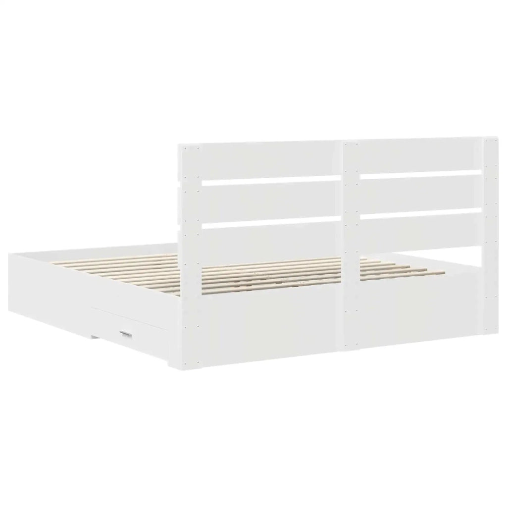 Letto matrimoniale | Letto per adulti | Struttura del letto Bianco 180 x 200 cm Legno multistrato