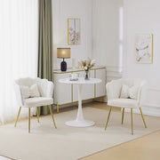 Set di 2 poltroncine moderne in velluto - Zephmum- Schienali a petalo, gambe dorate, cuscini farfalla
