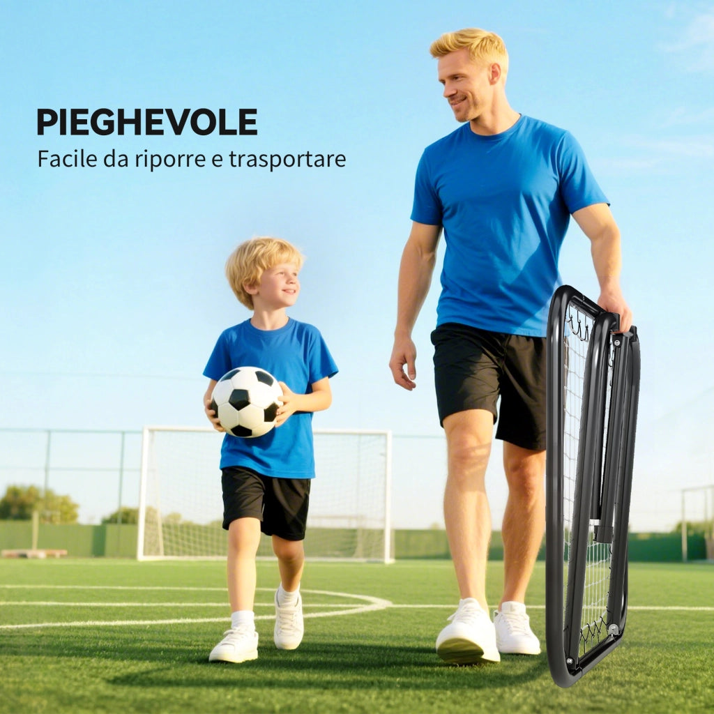 Rete da Calcio a Rimbalzo Regolabile ¨C Minimal ¨C 78x84x65-78 cm