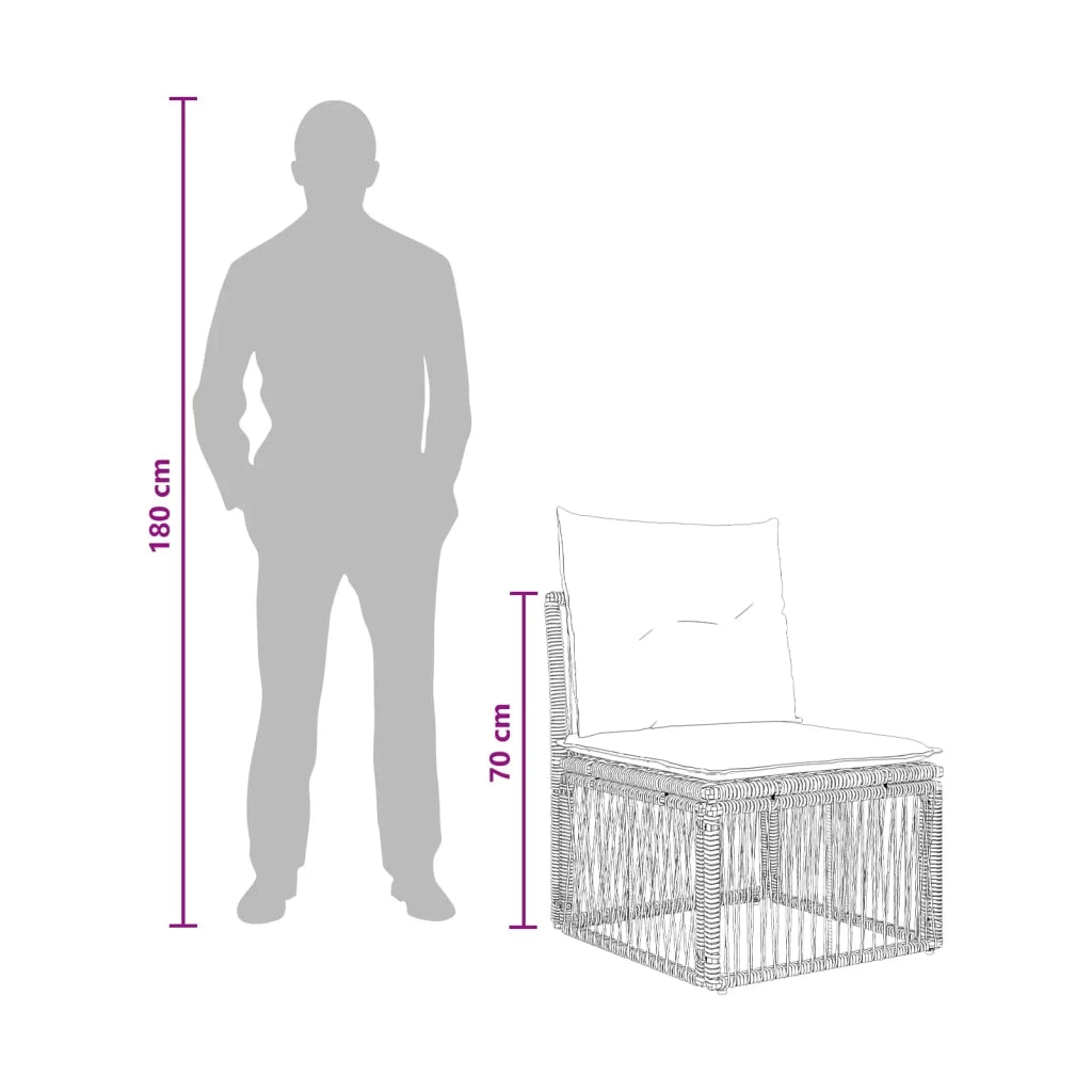 Set Divano da Giardino 9 pz Grigio polyrattan 3434321