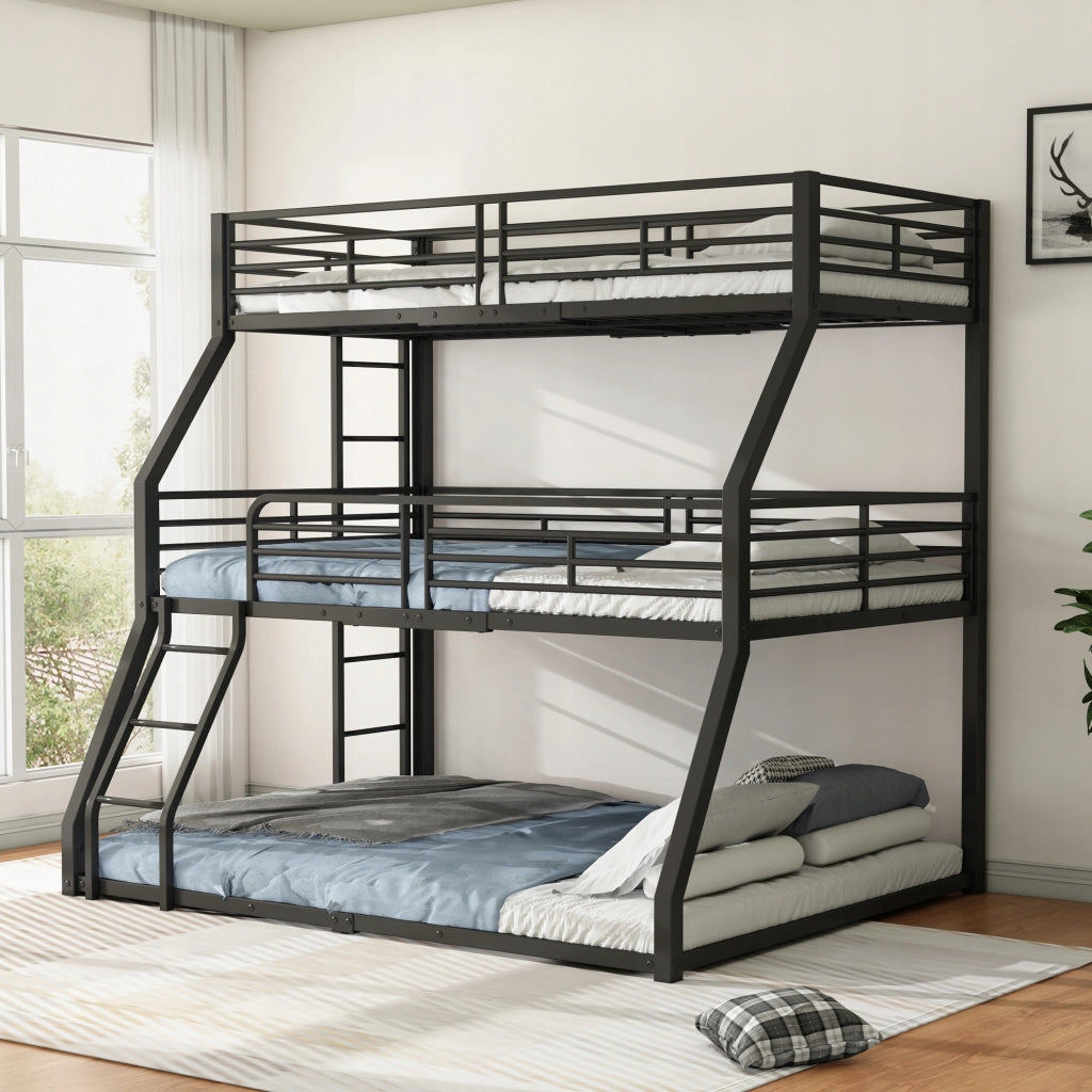 Letto a tre piani 90/140x200 - Xylo - Nero senza materasso